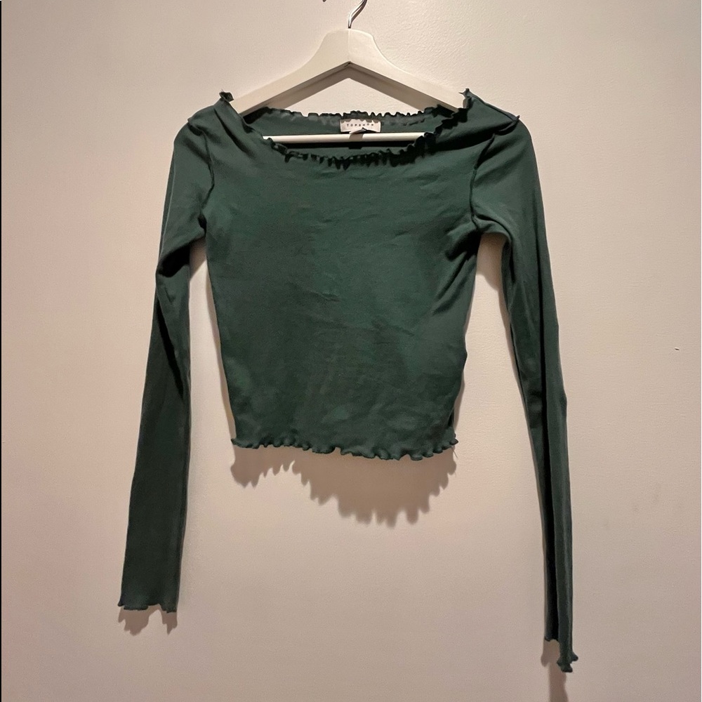 Off the shoulder ruffle detail TOPSHOP long sleeve TEE